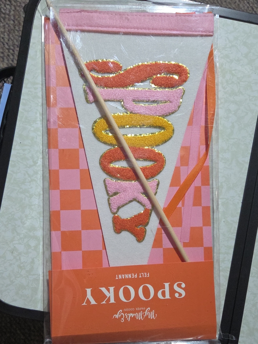 Spooky Pink & Orange Party Banner